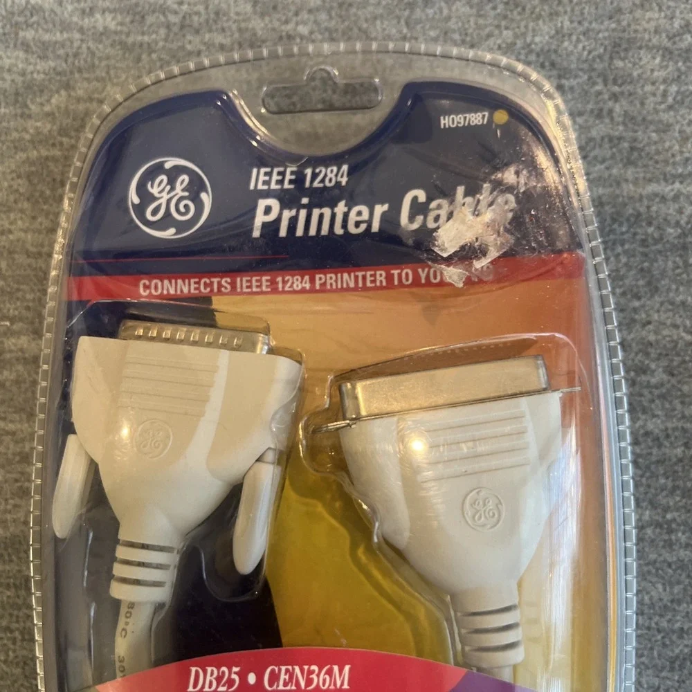 GE Printer‎ Cable 6FT. IEEE 1284 DB25 CEN36M Parallel HO97887 Windows Compatible